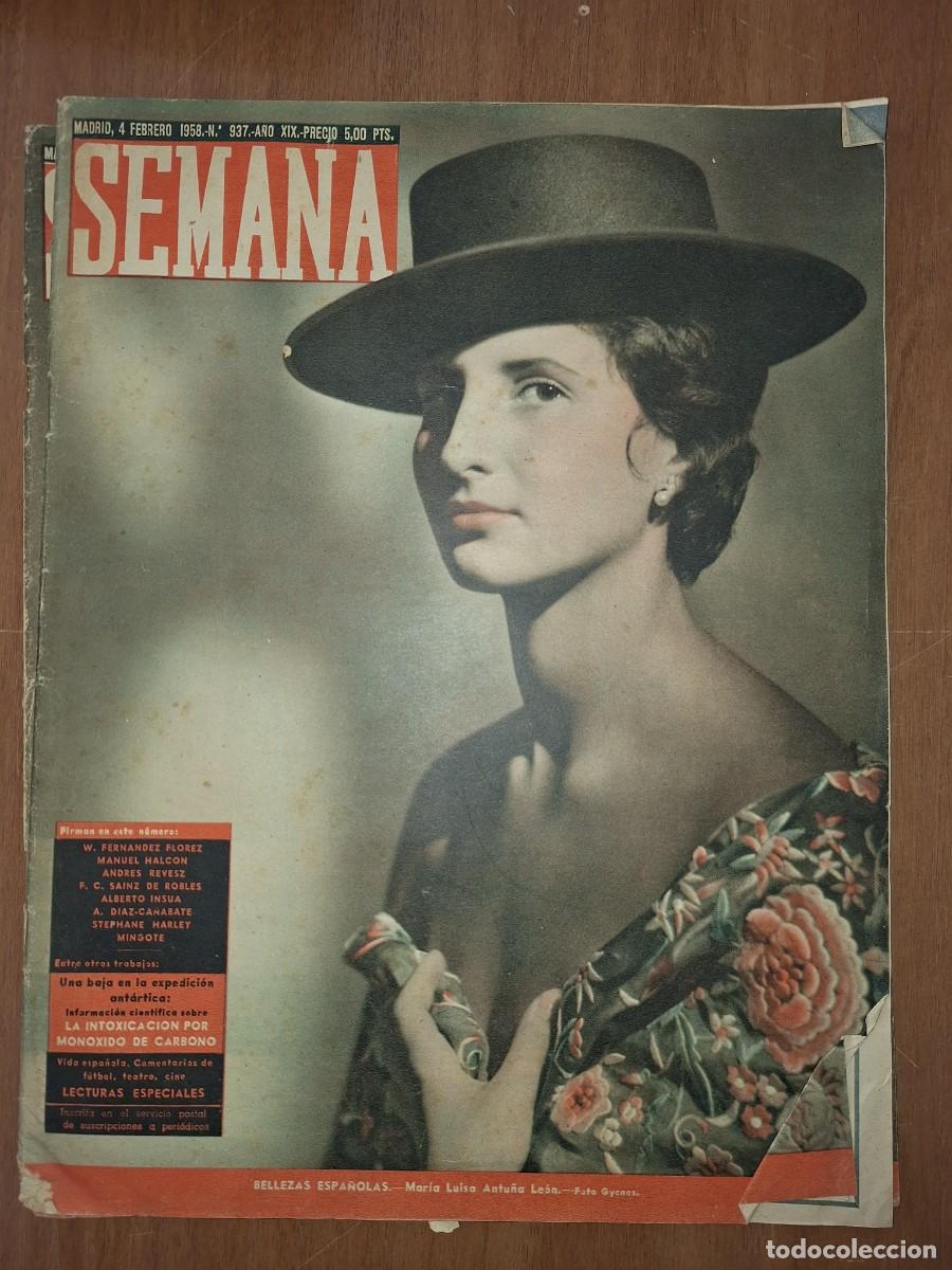 Coleccionismo de Revistas y Peri&oacute;dicos: REVISTA SEMANA, N&Uacute;MERO 937, 04/02/1958.