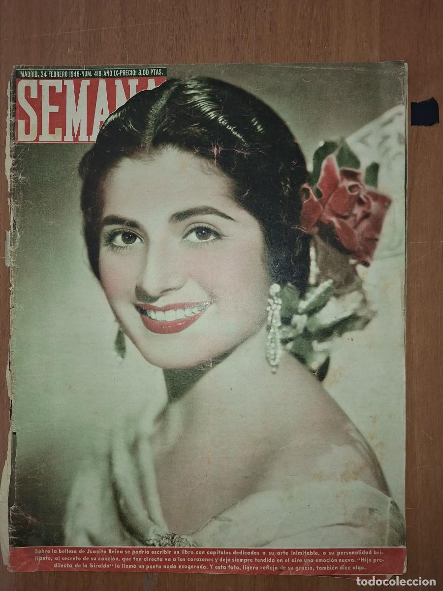 Coleccionismo de Revistas y Peri&oacute;dicos: REVISTA SEMANA, N&Uacute;MERO 418, 24/02/1948. SOLO PORTADA.