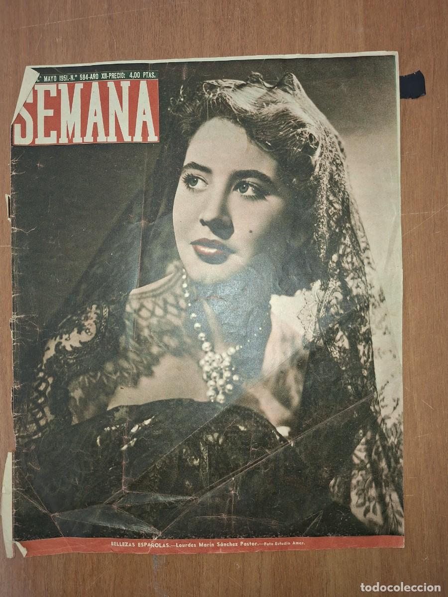 Coleccionismo de Revistas y Peri&oacute;dicos: REVISTA SEMANA, N&Uacute;MERO 584, MAYO 1951. SOLO PORTADA.