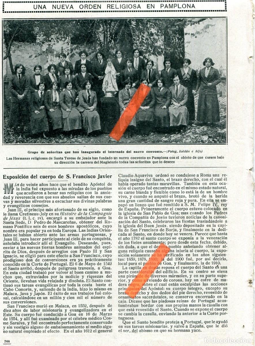 Coleccionismo de Revistas y Peri&oacute;dicos: REVISTA ENTERA A&Ntilde;O 1912 NUEVA ORDEN RELIGIOSA EN PAMPLONA HERMANAS DE SANTA TERESA DE JESUS