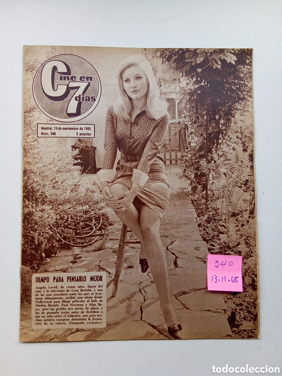 Collection Magazines and Newspapers: CINE EN 7 D&Iacute;AS N&deg;240 . 13 NOVIEMBERE 1965