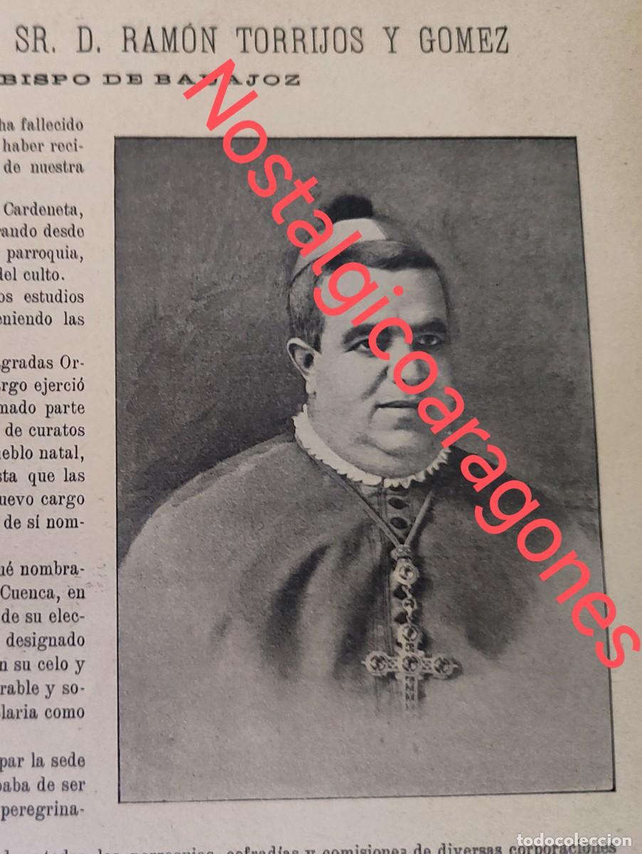 Collectionnisme de Revues et Journaux: Ramon Torrijos de Cardeneta Cuenca obispo Badajozfoto revista principio siglo XX 190B