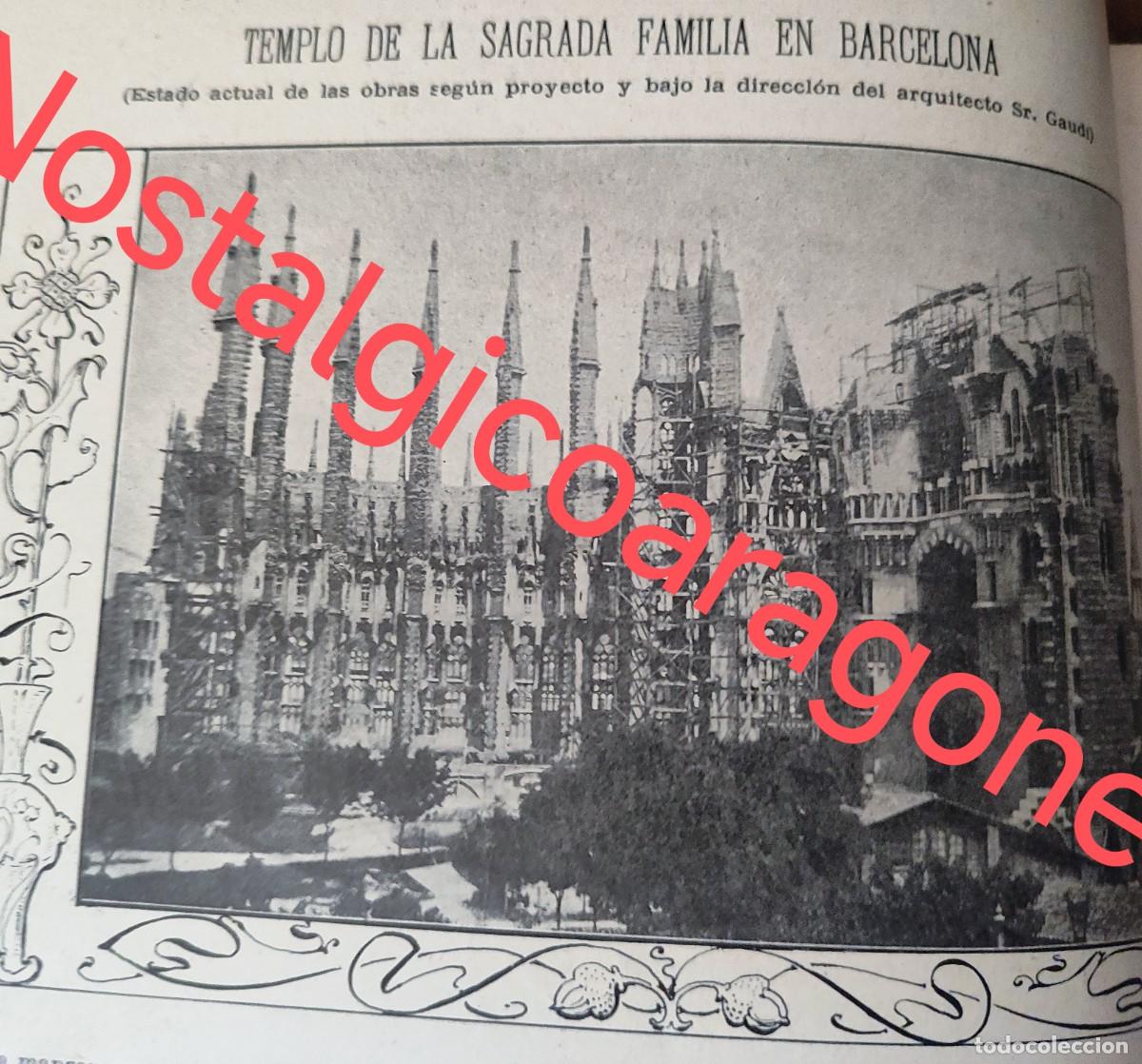 Collezionismo di Riviste e Giornali: Templo Sagrada Familia estado obras texto y foto revista principio siglo XX 190B