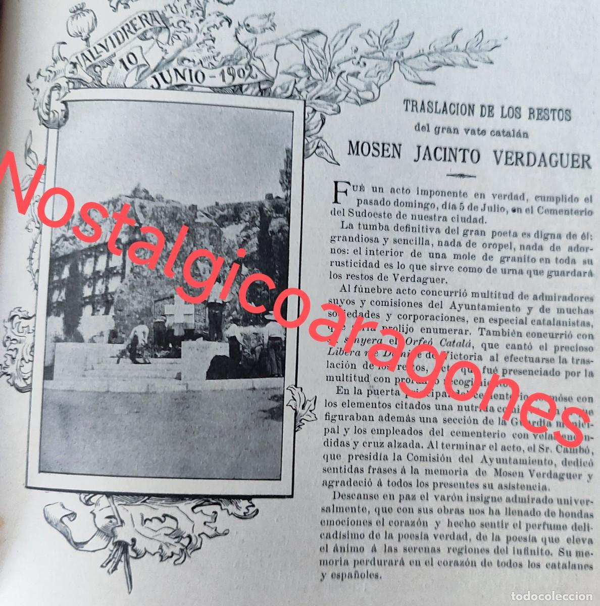 Sammeln von Zeitschriften und Zeitungen: Traslado restos Mosen Jacinto Verdaguer foto revista principio siglo XX 190B
