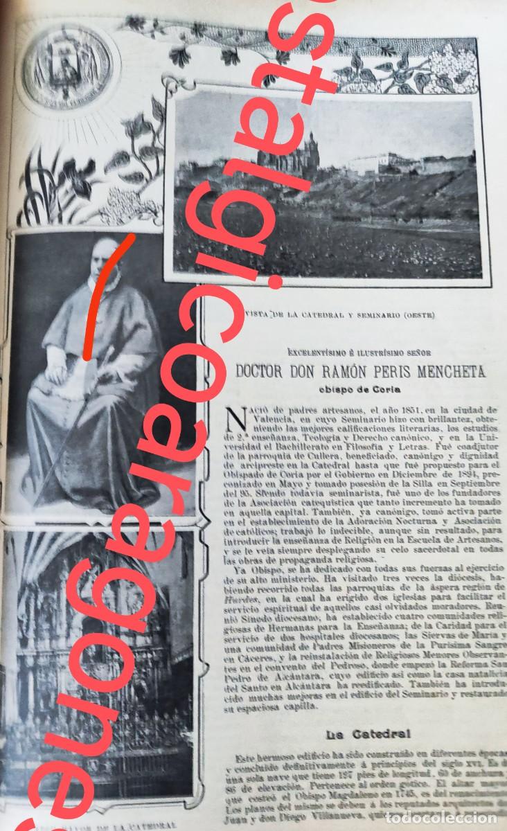 Coleccionismo de revistas y peri&oacute;dicos: Coria C&aacute;ceres vistas y curr&iacute;culum Obispo Peris Mencheta foto revista principio siglo XX 190B
