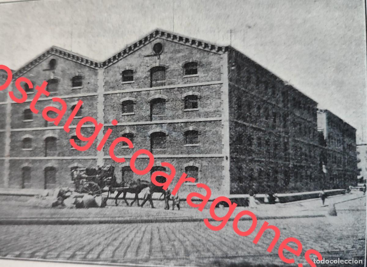 Coleccionismo de revistas y peri&oacute;dicos: Puerto Barcelona almacenes, gruas, cintas transporte, ascensor foto revista principio siglo XX 190B