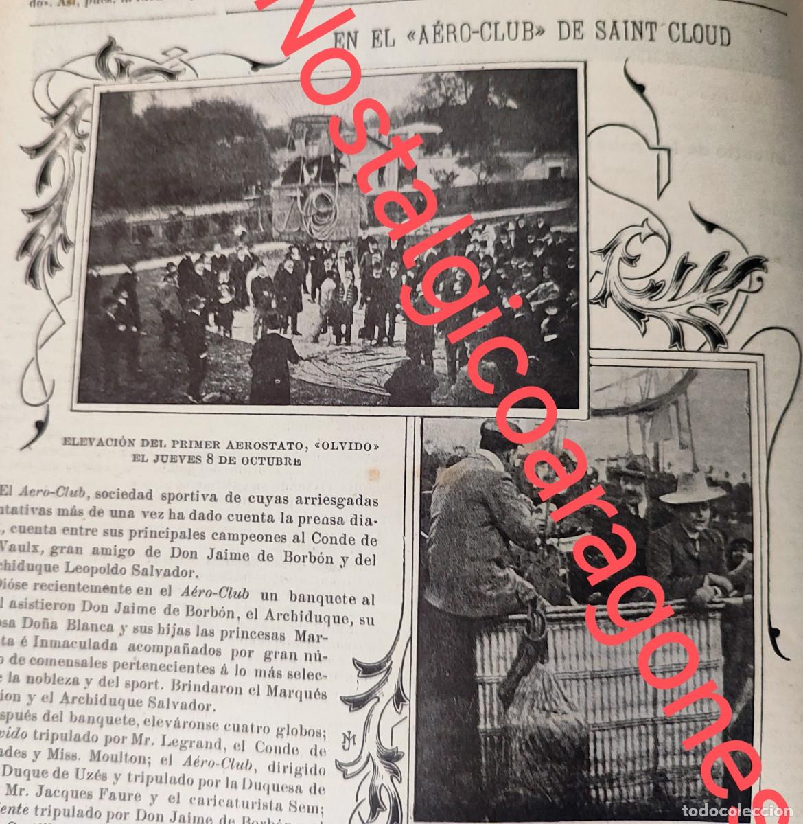 Collection Magazines and Newspapers: aero club Saint Cloud aerostatos D Jaime Borbon foto revista princi siglo XX 190B