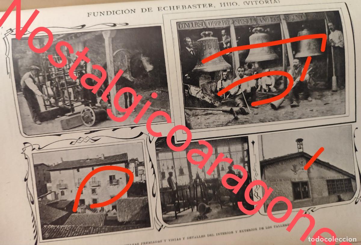 Coleccionismo de revistas y peri&oacute;dicos: Vitoria Campanas premiadas Echebaster fabrica escrito detallado y foto revista princi siglo XX 190B