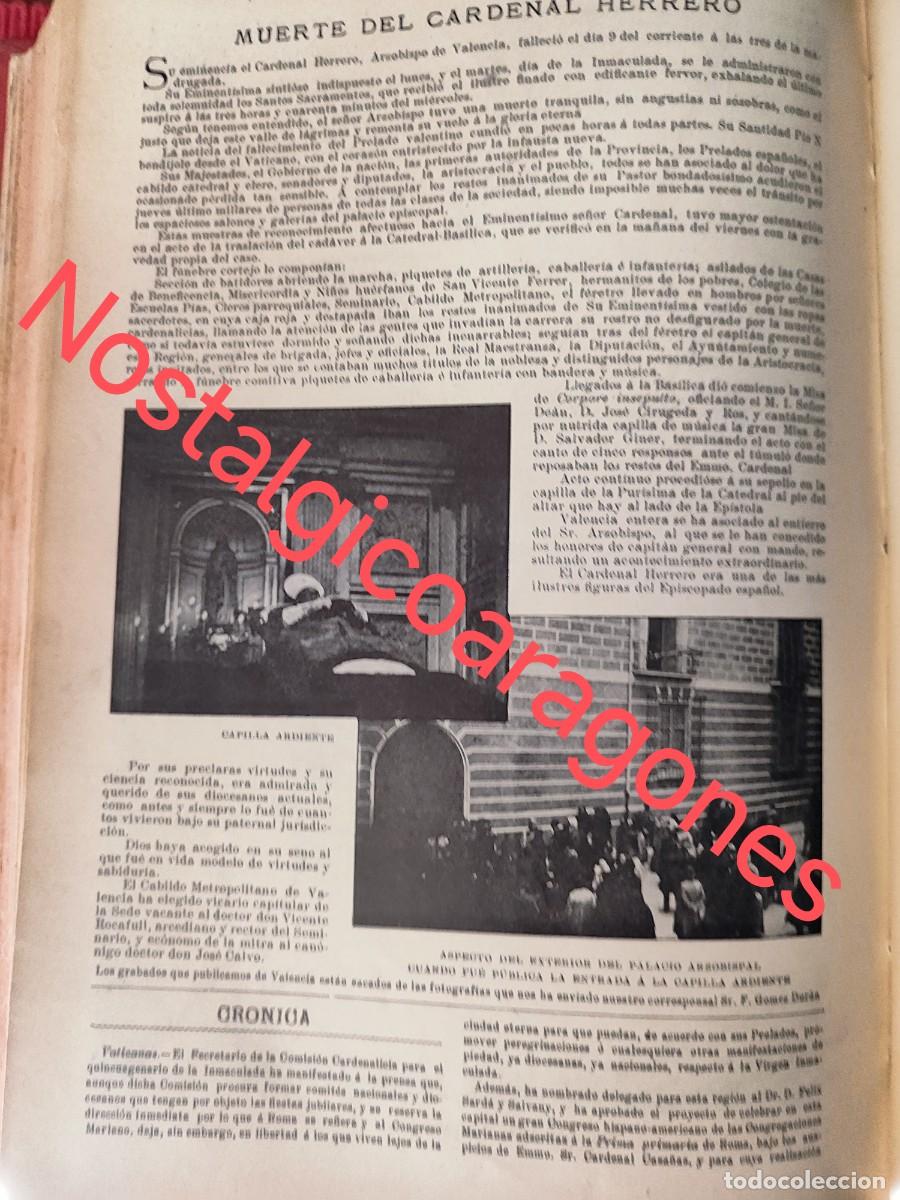 Coleccionismo de revistas y peri&oacute;dicos: muerte Cardenal Herrero arzobispo Valencia foto revista princi siglo XX 190B