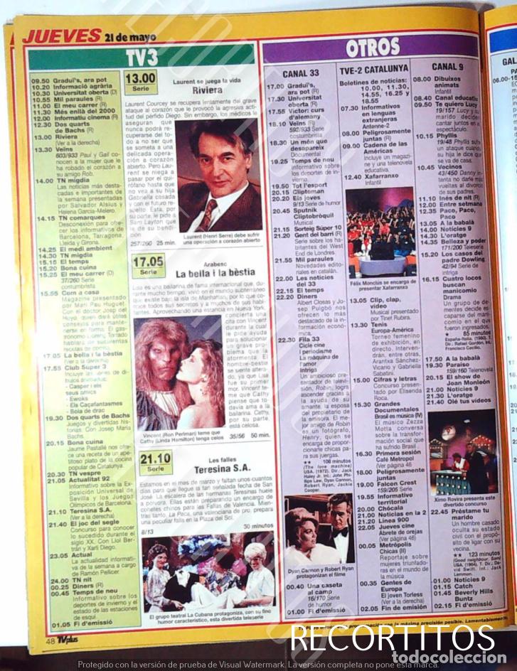 Coleccionismo de revistas y peri&oacute;dicos: LINDA HAMILTON LA BELLA Y LA BESTIA DYAN CANNON ROBERT RYAN