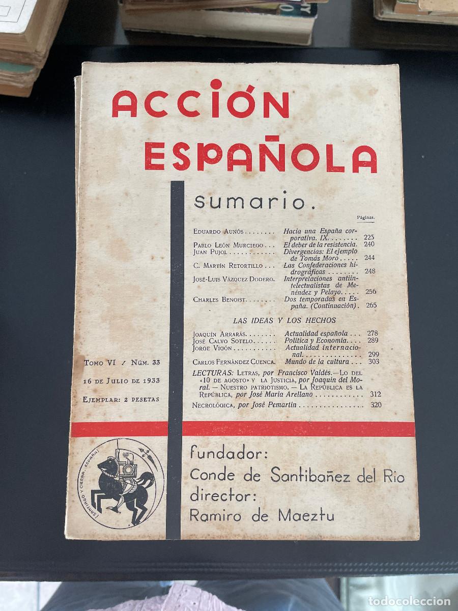 Collection Magazines and Newspapers: 18 ejemplares de Acci&oacute;n Espa&ntilde;ola (revista) 1933-34
