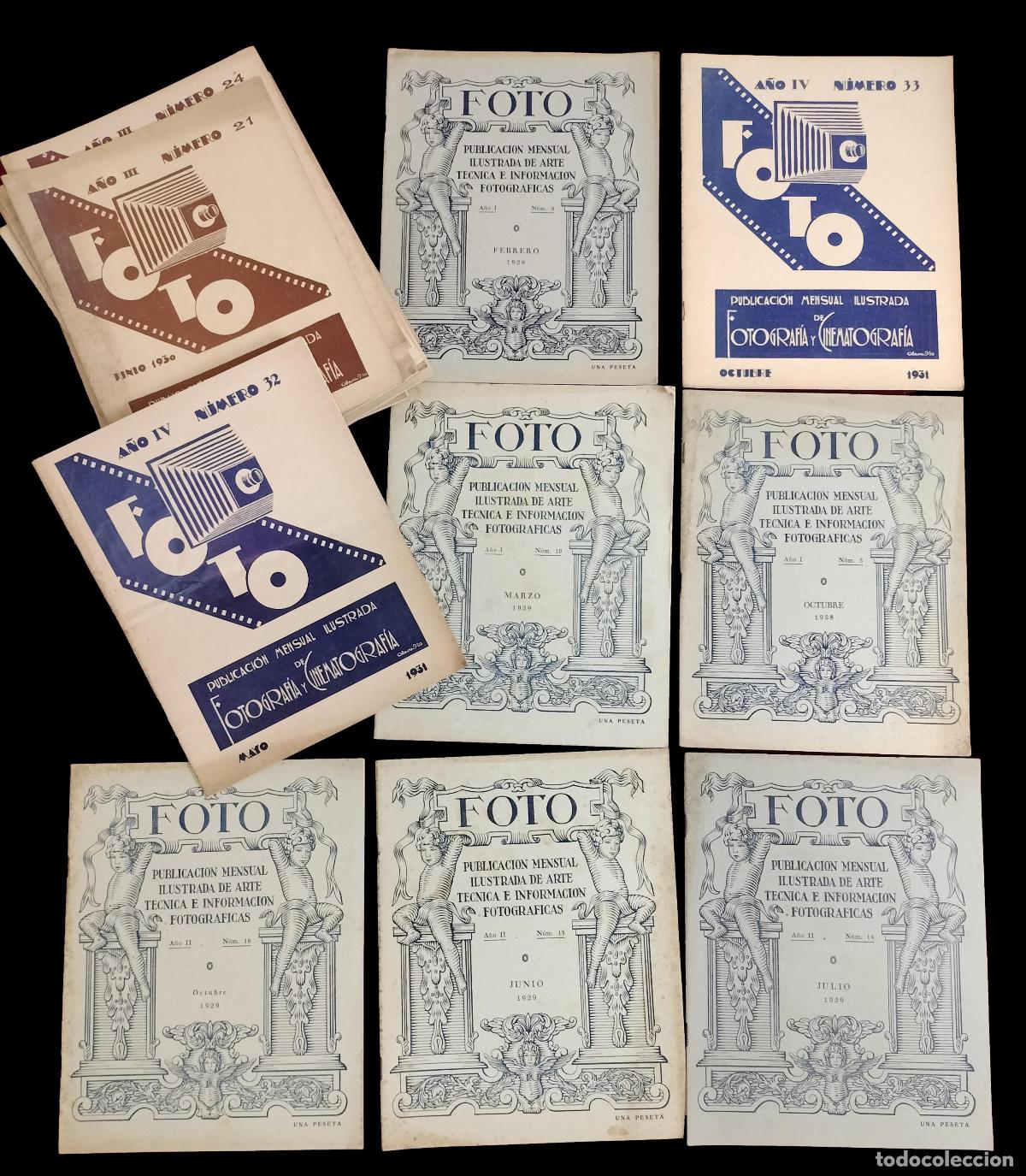 Collectionnisme de Revues et Journaux: REVISTA FOTO. PUBLICACI&Oacute;N MENSUAL ILUSTRADA. JOS&Eacute; NOGUERA. 21 N&Uacute;MS. ESPA&Ntilde;A. 1928-32