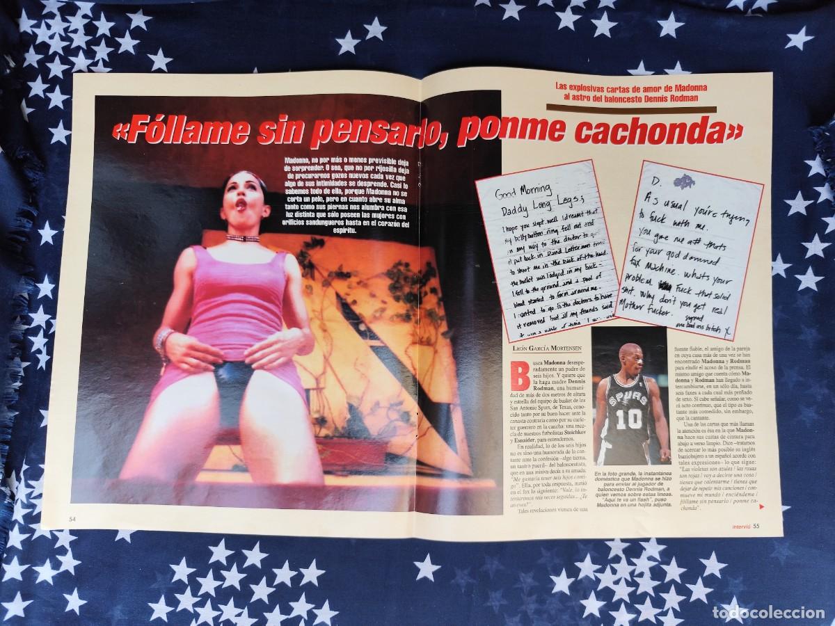 Coleccionismo de Revistas y Peri&oacute;dicos: Cartas de amor de Madonna a Dennis Rodman Recorte Clipping Interviu 985