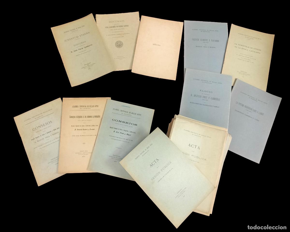 Coleccionismo de Revistas y Peri&oacute;dicos: CONSEJOS, DISCURSOS, ACTAS Y ENSAYOS. ACADEMIA PROVINCIAL DE BELLAS ARTES DE BARCELONA. XX