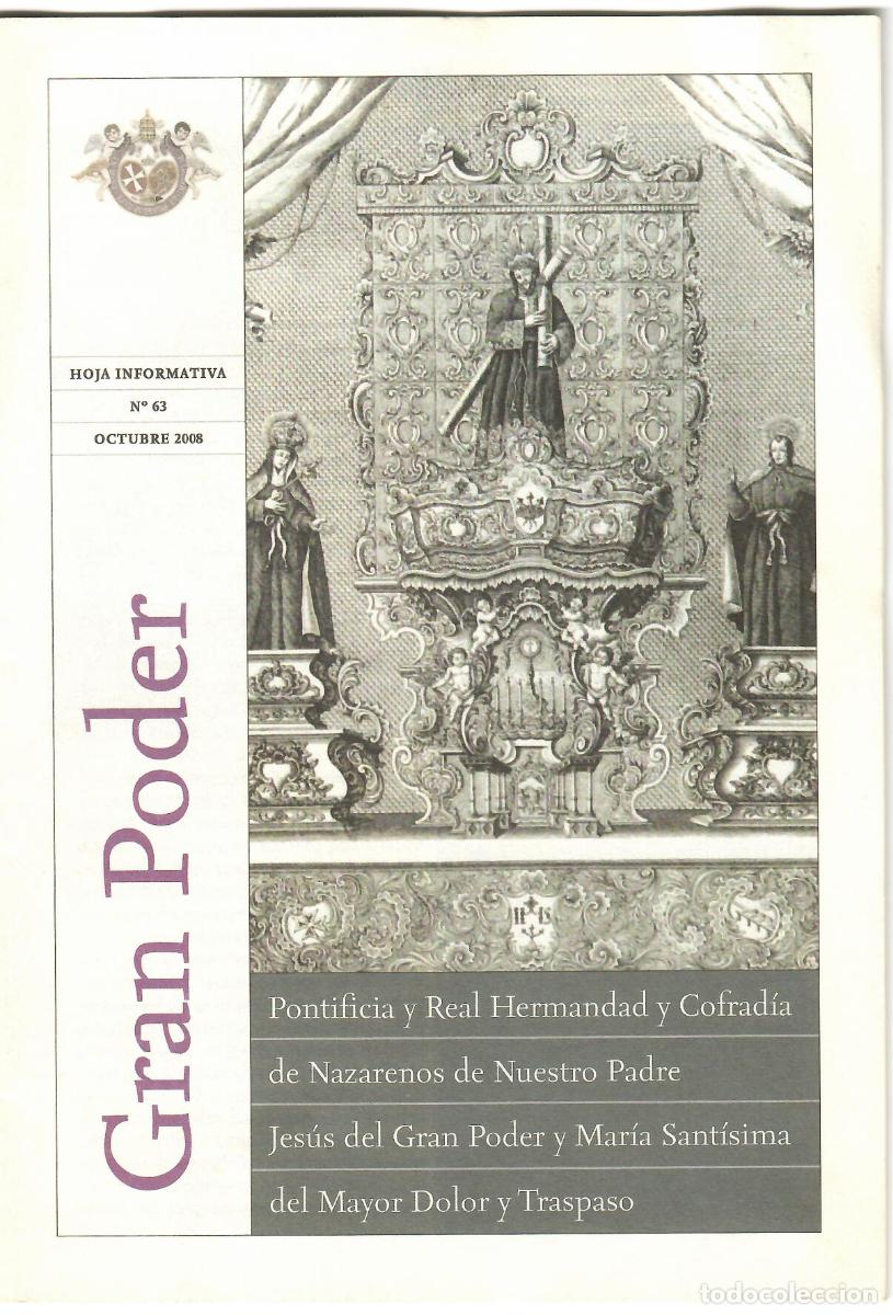 Coleccionismo de Revistas y Peri&oacute;dicos: SEMANA SANTA SEVILLA, HOJA INFORMATIVA HERMANDAD GRAN PODER, N&ordm; 72, OCTUBRE 2011
