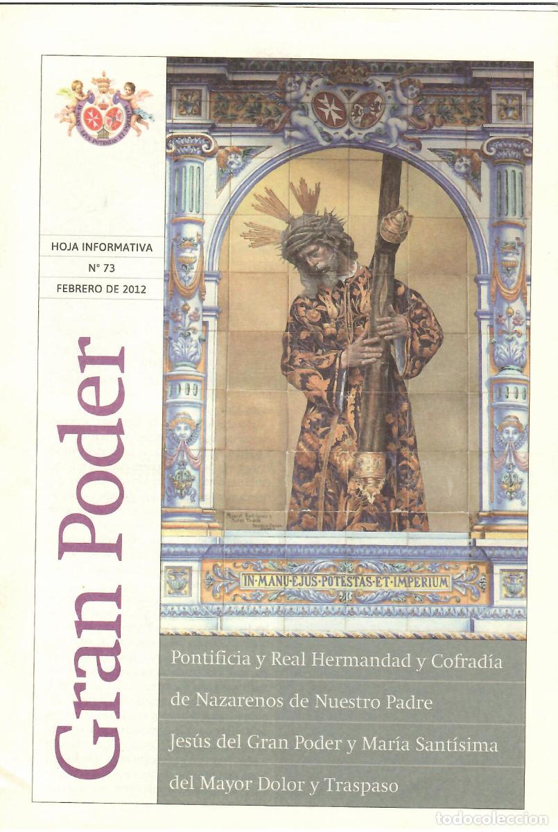 Coleccionismo de Revistas y Peri&oacute;dicos: SEMANA SANTA SEVILLA, HOJA INFORMATIVA HERMANDAD GRAN PODER, N&ordm; 73, FEBRERO 2012