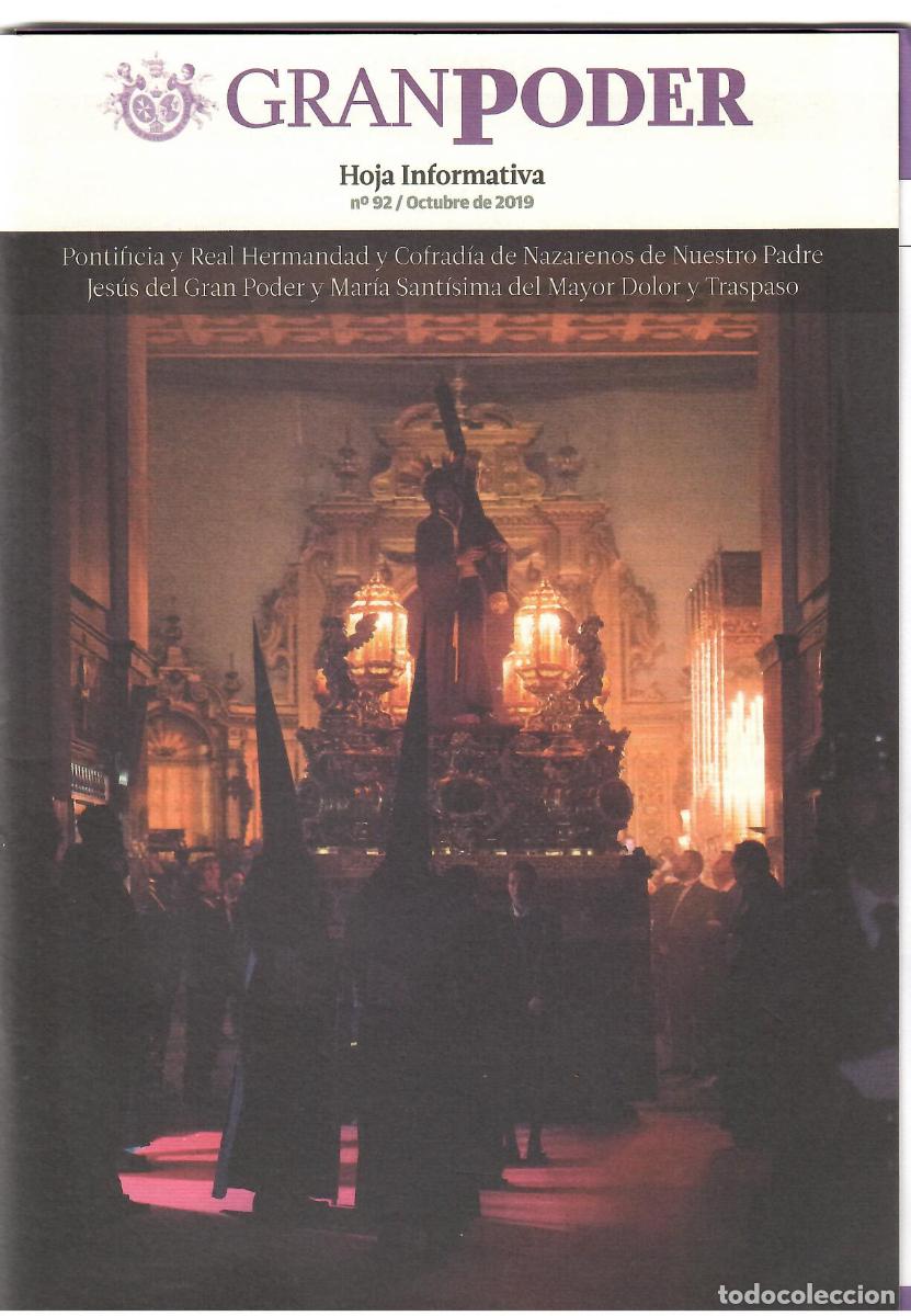 Coleccionismo de Revistas y Peri&oacute;dicos: SEMANA SANTA SEVILLA, HOJA INFORMATIVA HERMANDAD GRAN PODER, N&ordm; 92, OCTUBRE 2019