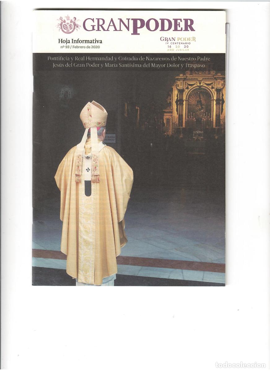 Coleccionismo de Revistas y Peri&oacute;dicos: SEMANA SANTA SEVILLA, HOJA INFORMATIVA HERMANDAD GRAN PODER, N&ordm; 93, FEBRERO 2020