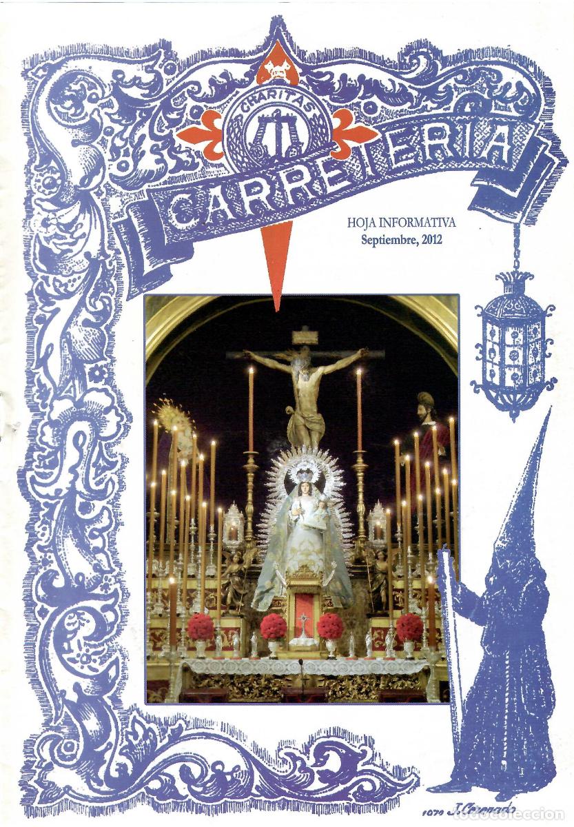 Coleccionismo de Revistas y Peri&oacute;dicos: SEMANA SANTA SEVILLA, HOJA INFORMATIVA HERMANDAD LA CARRETER&Iacute;A, SEPTIEMBRE 2012