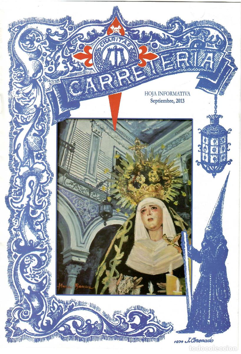 Coleccionismo de Revistas y Peri&oacute;dicos: SEMANA SANTA SEVILLA, HOJA INFORMATIVA HERMANDAD LA CARRETER&Iacute;A, SEPTIEMBRE 2013