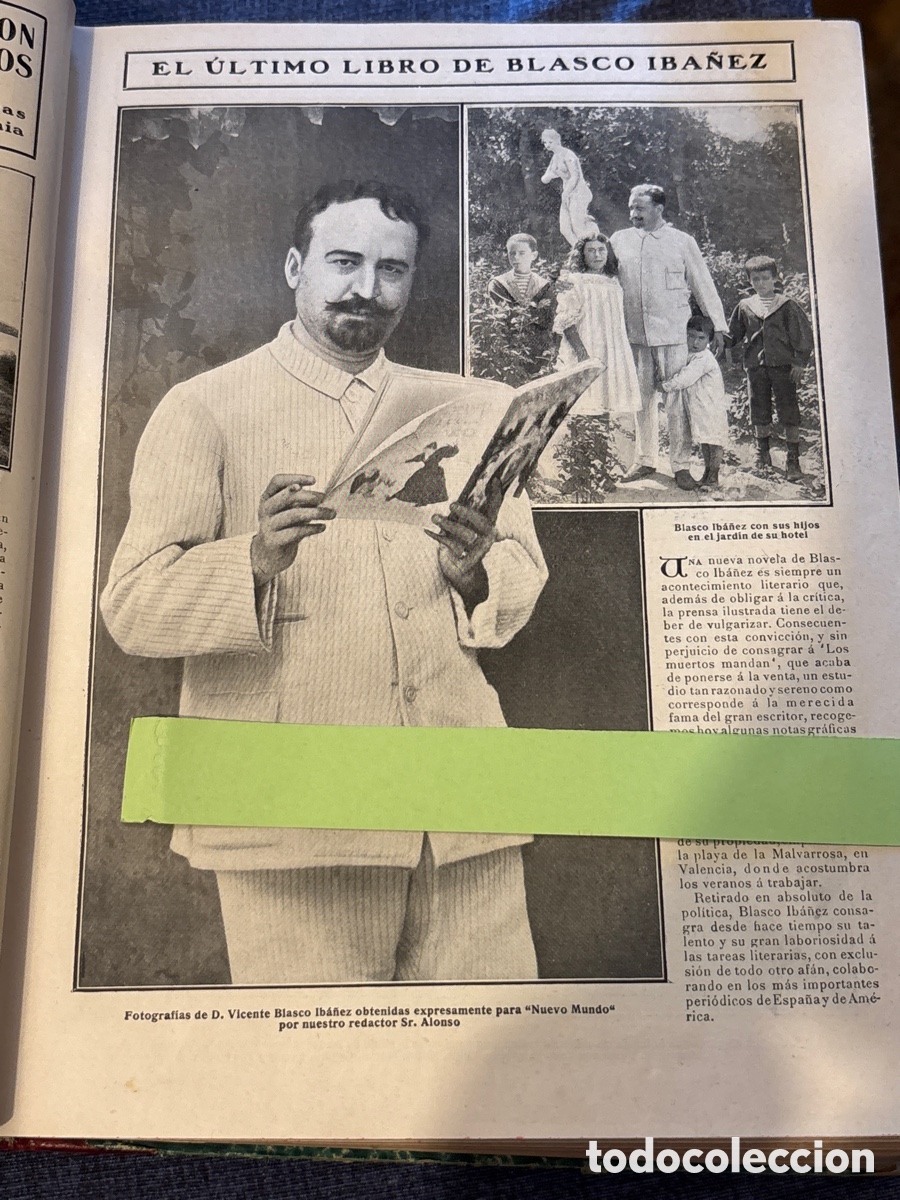 Coleccionismo de Revistas y Peri&oacute;dicos: A&ntilde;o 1909- &Uacute;ltimo libro de Blasco Ib&aacute;&ntilde;ez, notas pol&iacute;ticas de la semana - Nuevo Mundo