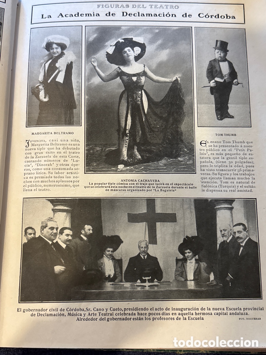 Coleccionismo de Revistas y Peri&oacute;dicos: A&ntilde;o 1909- Academia de C&oacute;rdoba, figuras del teatro- Notas gr&aacute;ficas de la semana