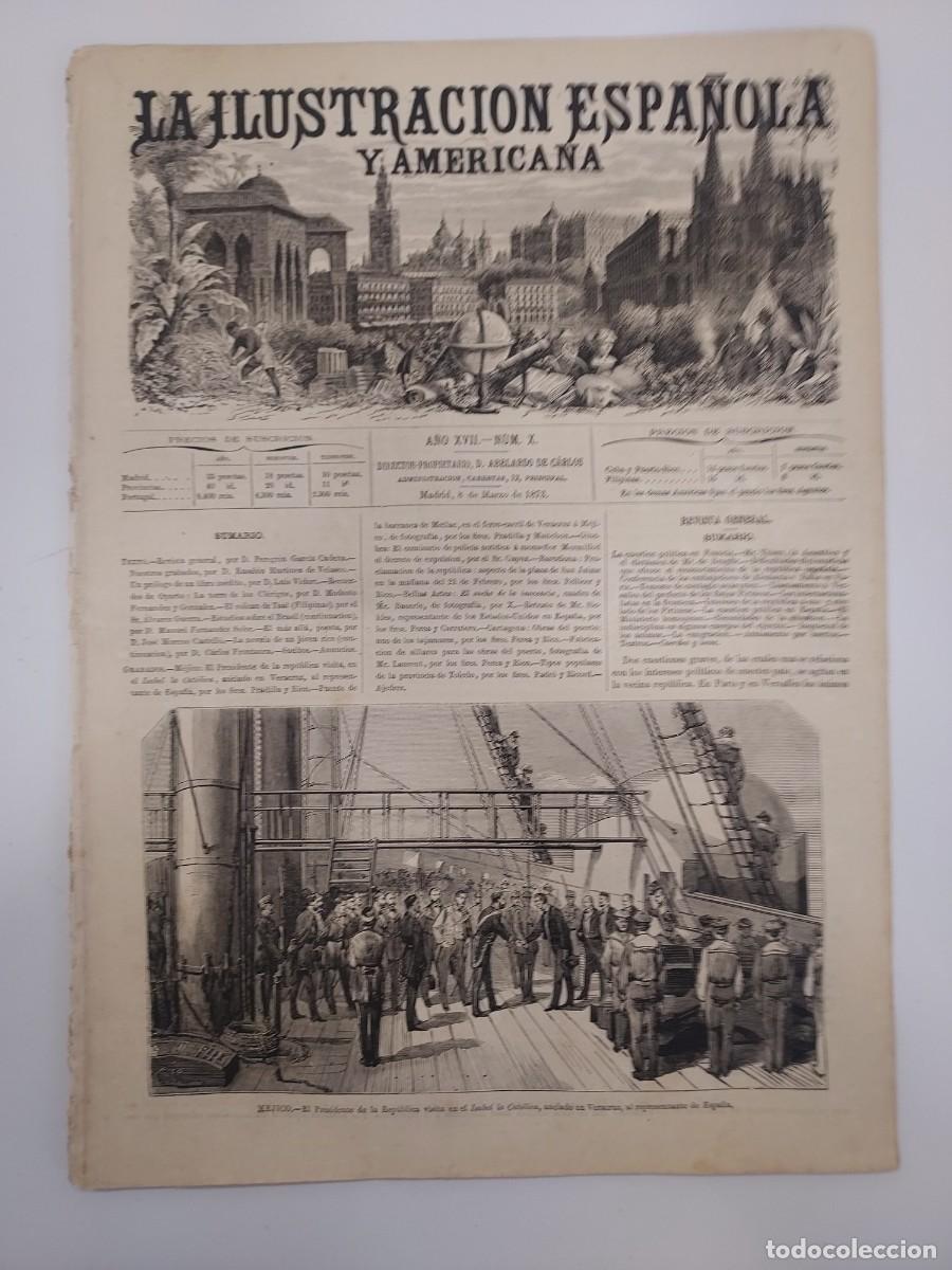 Coleccionismo de revistas y peri&oacute;dicos: Revista Ilustraci&oacute;n Espa&ntilde;ola Americana 1873. BARCELONA PROCLAMACION REPUBLICA. CARTAGENA. TOLEDO