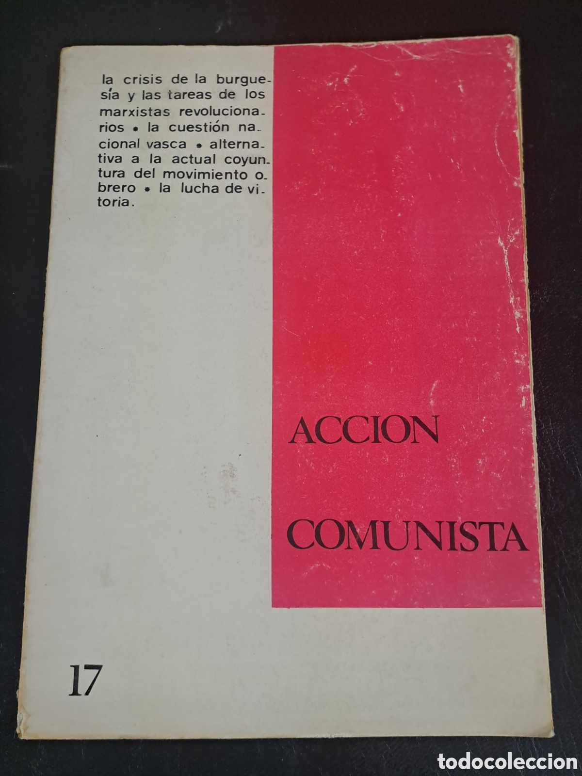 Coleccionismo de revistas y peri&oacute;dicos: ACCI&Oacute;N COMUNISTA. REVISTA MARXISTA INDEPENDIENTE N&ordm; 17 (ESPA&Ntilde;A, 1976)