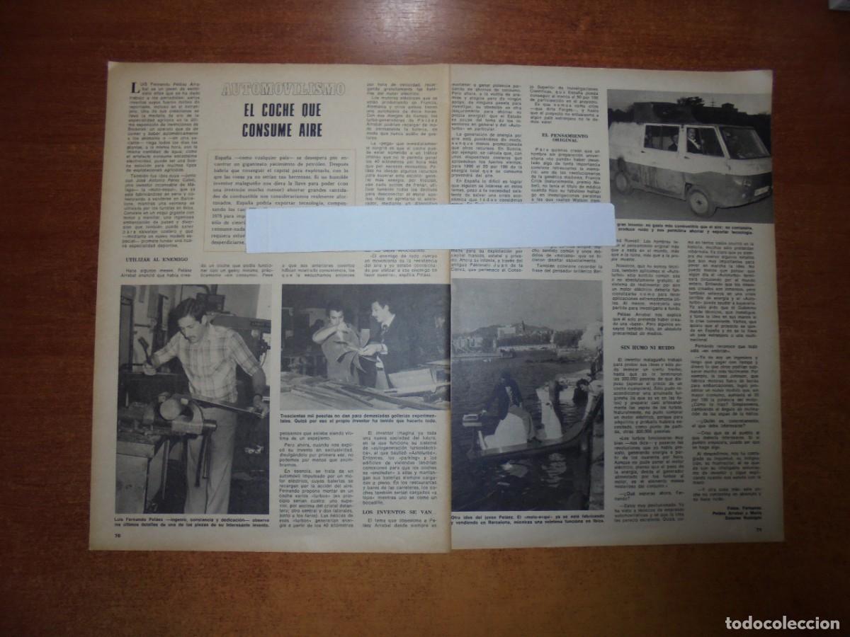 Coleccionismo de Revistas y Peri&oacute;dicos: RETAL 1977: EL COCHE QUE CONSUME AIRE. INGENIERO DE M&Aacute;LAGA. INVENTOR. MOTO-ESQU&Iacute;.