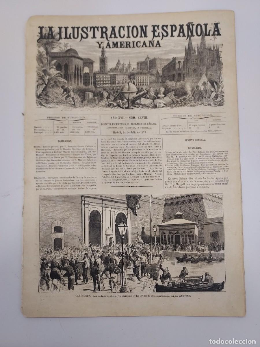 Collezionismo di Riviste e Giornali: Revista Ilustraci&oacute;n Espa&ntilde;ola Americana 1873. INSURRECCION CARLISTA. SUCESOS ALCOY. CARTAGENA CANTON