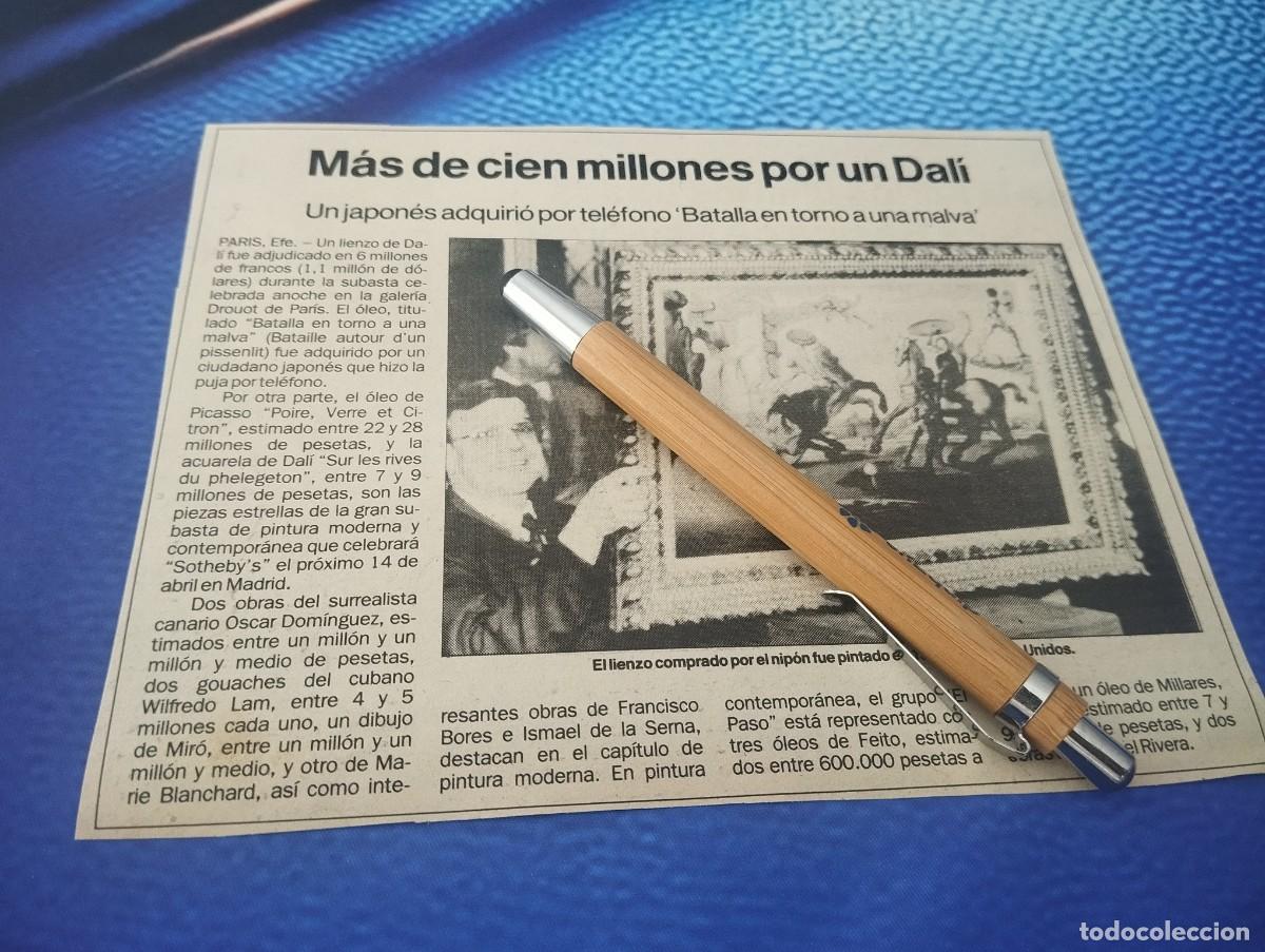Coleccionismo de revistas y peri&oacute;dicos: MAS DE CIEN MILLONES POR UN CUADRO DE DALI RECORTE PERI&Oacute;DICO 1988