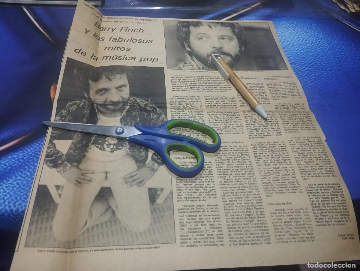 Coleccionismo de revistas y peri&oacute;dicos: RARISIMO RECORTE BARRY FINCH TRABAJO CON LOS BEATLES ANTES DE SU SEPARACION RECORTE A&Ntilde;O 1978