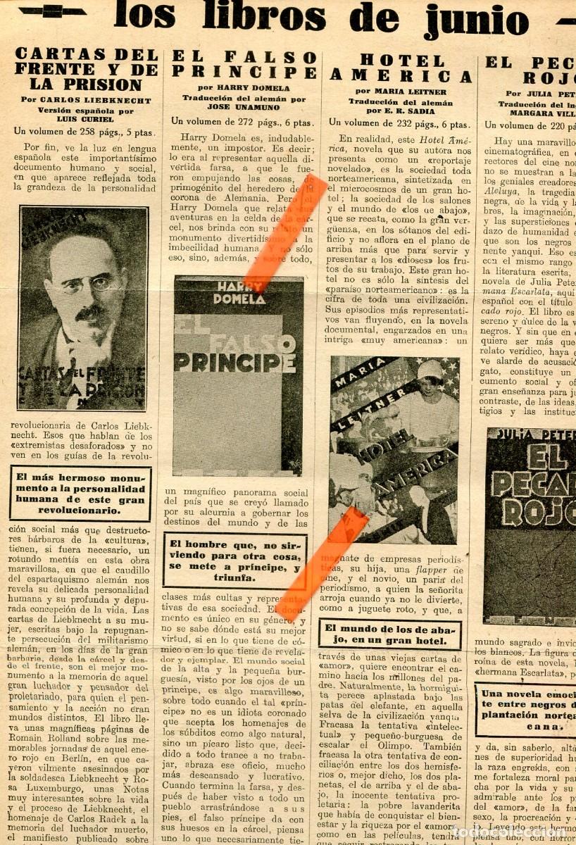 Coleccionismo de Revistas y Peri&oacute;dicos: REVISTA A&Ntilde;O 1931 EL PECADO ROJO JULIA PETERKIN MARGARA VILLEGAS EL DESPERTAR DE MEJICO A. REICHWEIN