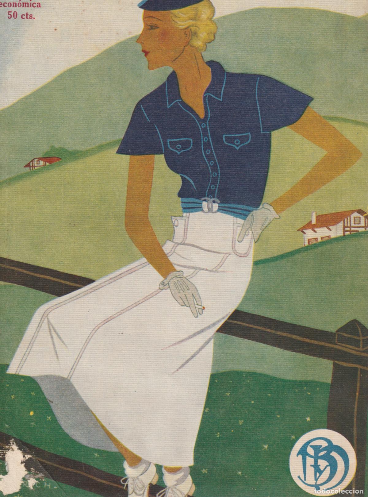 Collezionismo di Riviste e Giornali: En el Pa&iacute;s Vasco / ilustraci&oacute;n de Baldrich para cubierta de revista Blanco y Negro- 1935