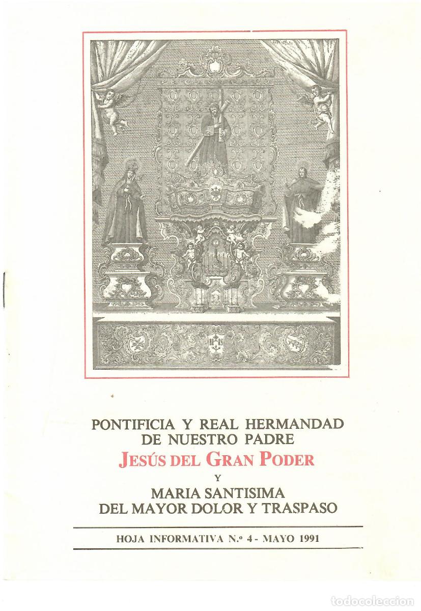 Coleccionismo de Revistas y Peri&oacute;dicos: SEMANA SANTA SEVILLA, HOJA INFORMATIVA HERMANDAD EL GRAN PODER N&ordm; 4, MAYO 1991