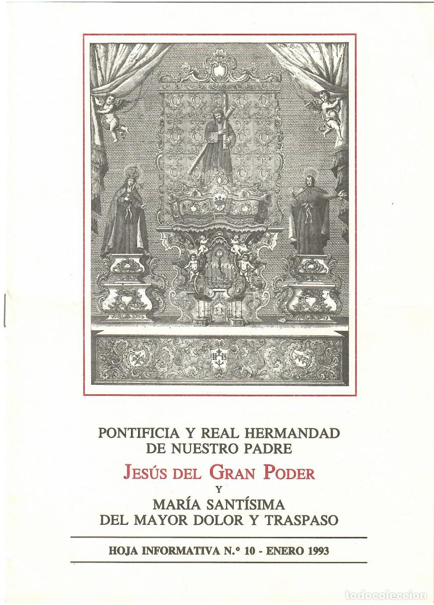 Coleccionismo de Revistas y Peri&oacute;dicos: SEMANA SANTA SEVILLA, HOJA INFORMATIVA HERMANDAD EL GRAN PODER N&ordm; 10, ENERO 1993