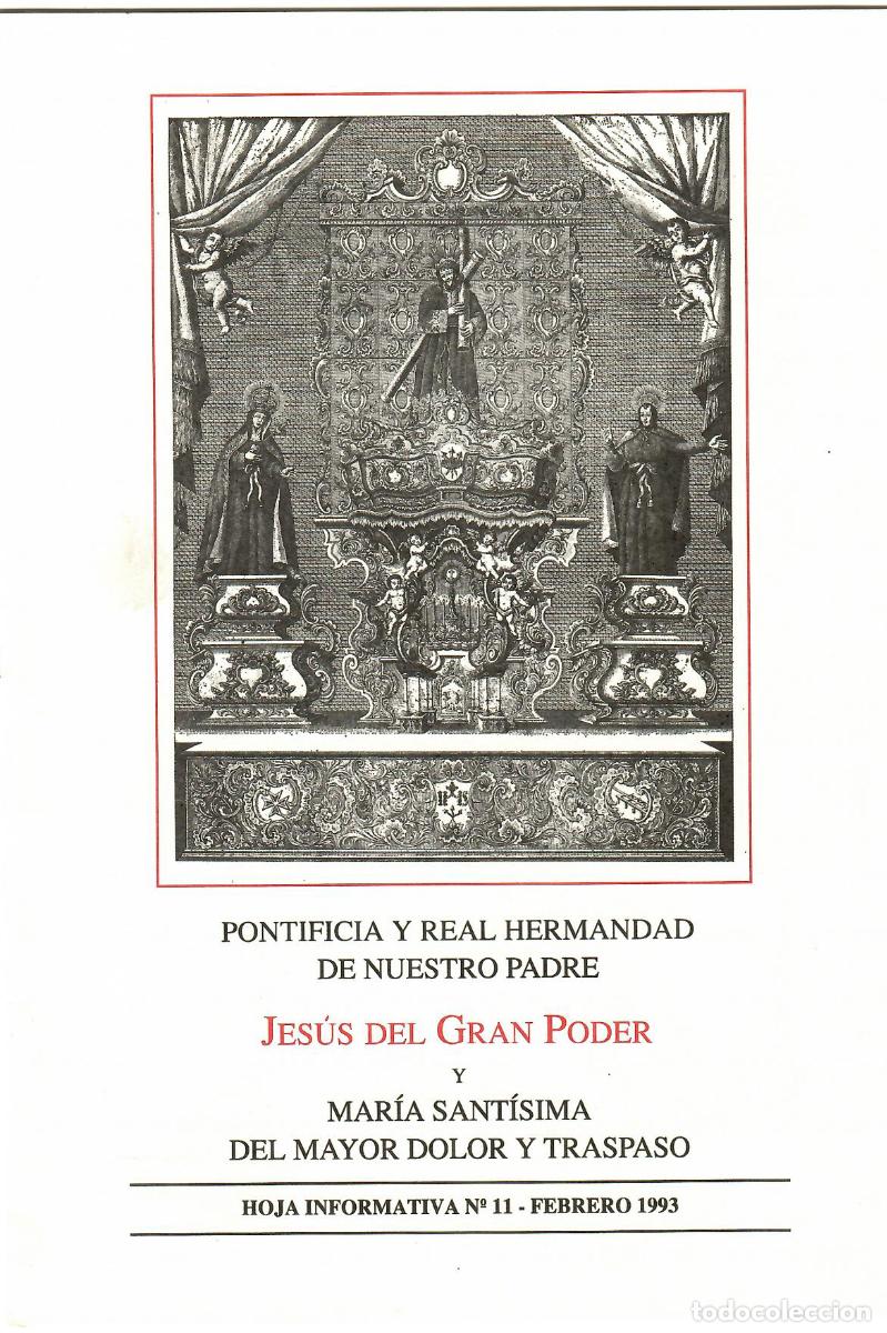 Coleccionismo de Revistas y Peri&oacute;dicos: SEMANA SANTA SEVILLA, HOJA INFORMATIVA HERMANDAD EL GRAN PODER N&ordm; 11, FEBRERO 1993