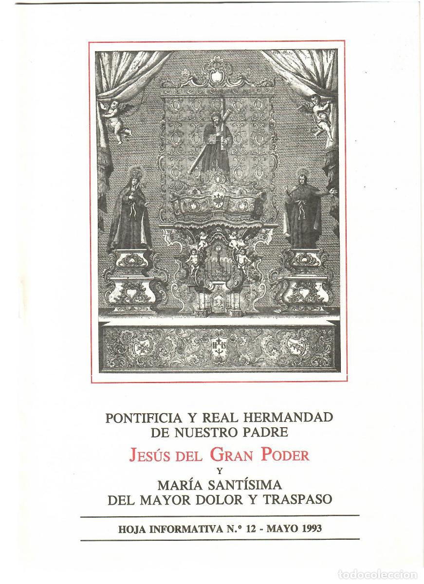 Coleccionismo de Revistas y Peri&oacute;dicos: SEMANA SANTA SEVILLA, HOJA INFORMATIVA HERMANDAD EL GRAN PODER N&ordm; 12, MAYO 1993