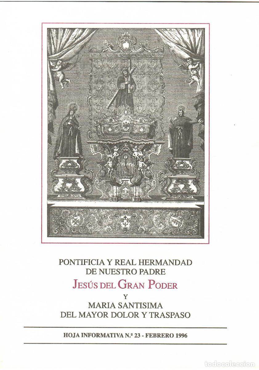 Coleccionismo de Revistas y Peri&oacute;dicos: SEMANA SANTA SEVILLA, HOJA INFORMATIVA HERMANDAD EL GRAN PODER N&ordm; 23, FEBRERO 1996