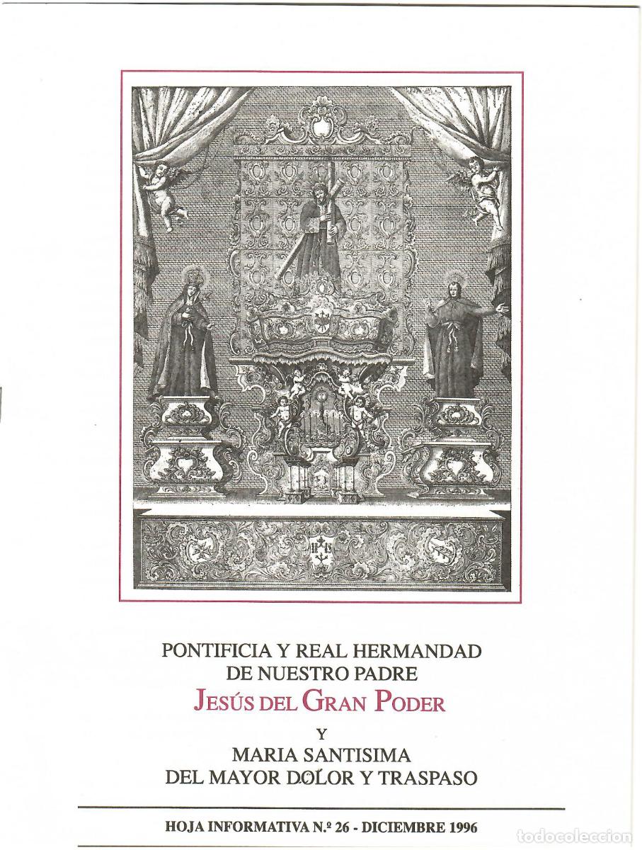 Coleccionismo de Revistas y Peri&oacute;dicos: SEMANA SANTA SEVILLA, HOJA INFORMATIVA HERMANDAD EL GRAN PODER N&ordm; 26, DICIEMBRE 1996