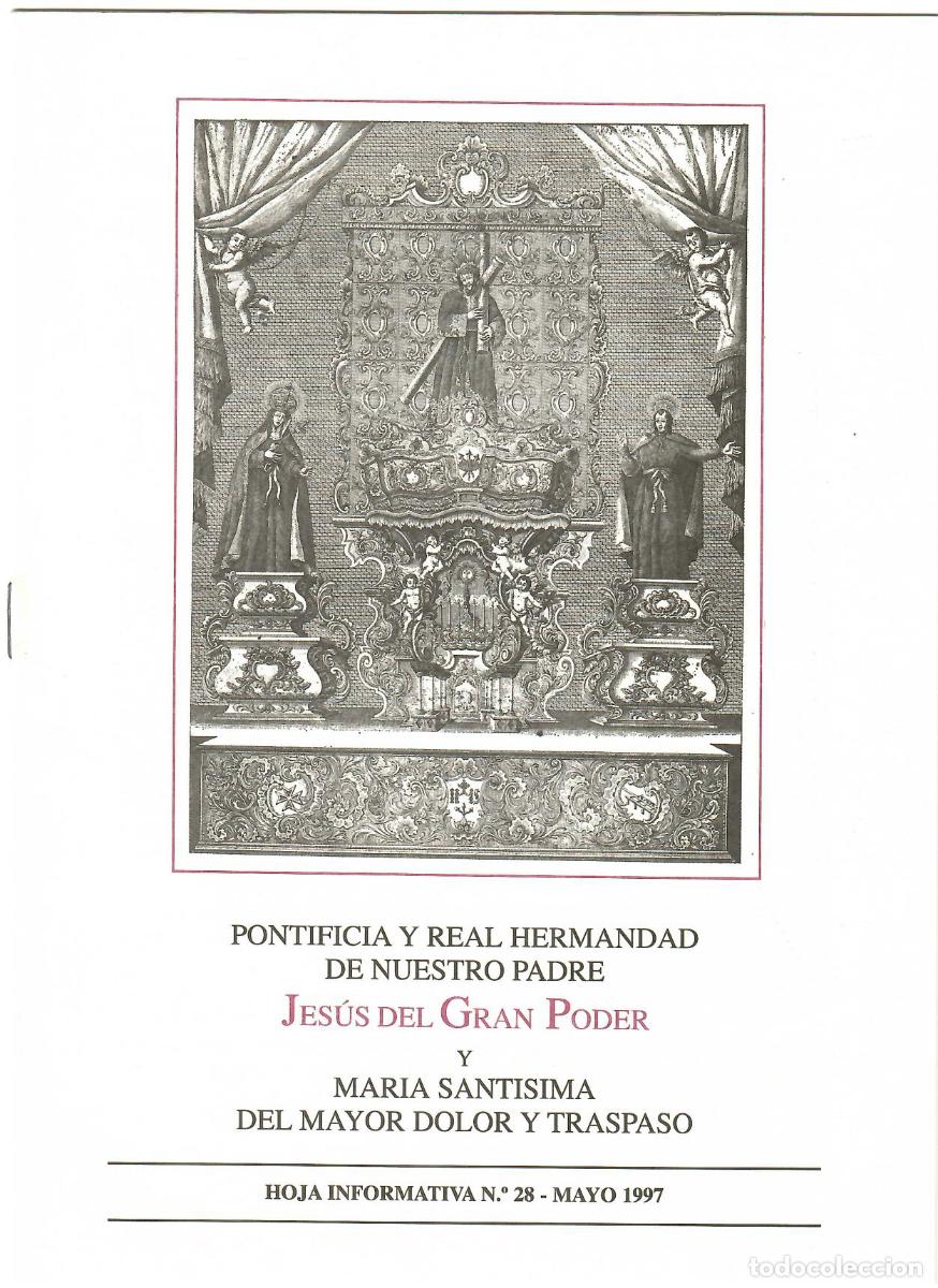Coleccionismo de Revistas y Peri&oacute;dicos: SEMANA SANTA SEVILLA, HOJA INFORMATIVA HERMANDAD EL GRAN PODER N&ordm; 28, MAYO 1997