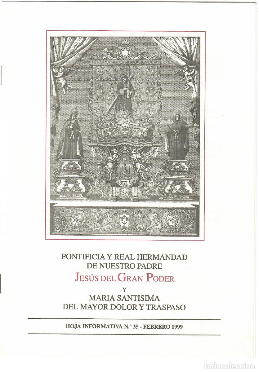 Coleccionismo de Revistas y Peri&oacute;dicos: SEMANA SANTA SEVILLA, HOJA INFORMATIVA HERMANDAD EL GRAN PODER N&ordm; 35, FEBRERO 1999