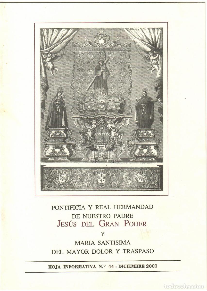 Coleccionismo de Revistas y Peri&oacute;dicos: SEMANA SANTA SEVILLA, HOJA INFORMATIVA HERMANDAD EL GRAN PODER N&ordm; 44, DICIEMBRE 2001