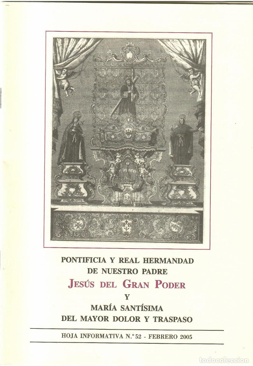 Coleccionismo de Revistas y Peri&oacute;dicos: SEMANA SANTA SEVILLA, HOJA INFORMATIVA HERMANDAD EL GRAN PODER N&ordm; 52, FEBRERO 2005
