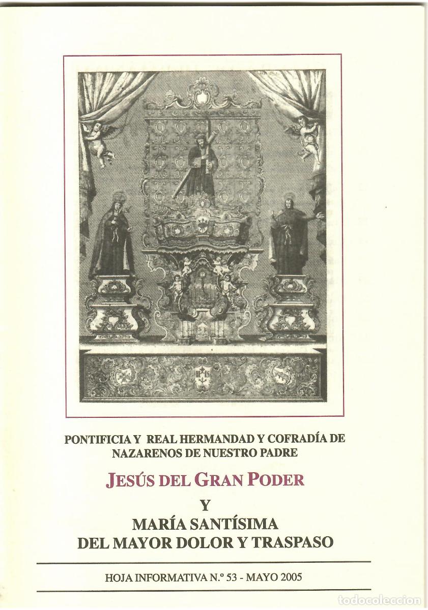 Coleccionismo de Revistas y Peri&oacute;dicos: SEMANA SANTA SEVILLA, HOJA INFORMATIVA HERMANDAD EL GRAN PODER N&ordm; 53, MAYO 2005