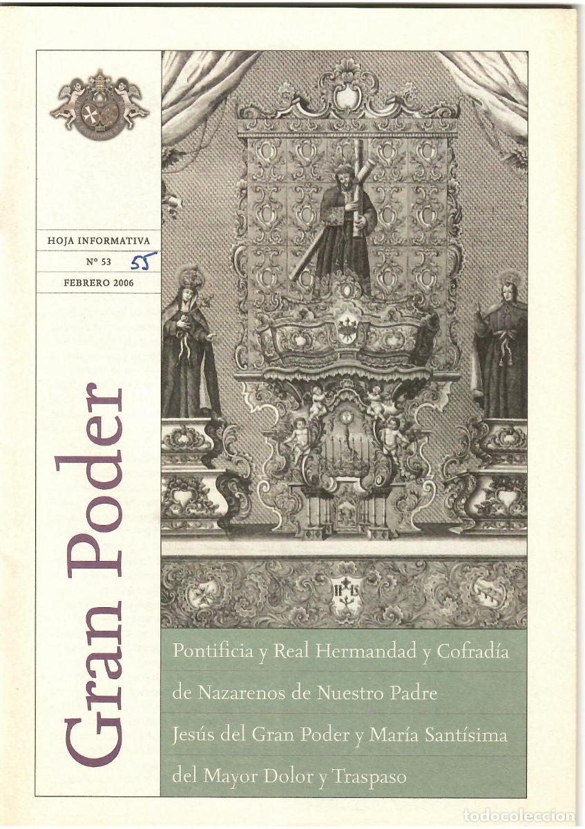 Coleccionismo de Revistas y Peri&oacute;dicos: SEMANA SANTA SEVILLA, HOJA INFORMATIVA HERMANDAD EL GRAN PODER N&ordm; 55, FEBRERO 2006