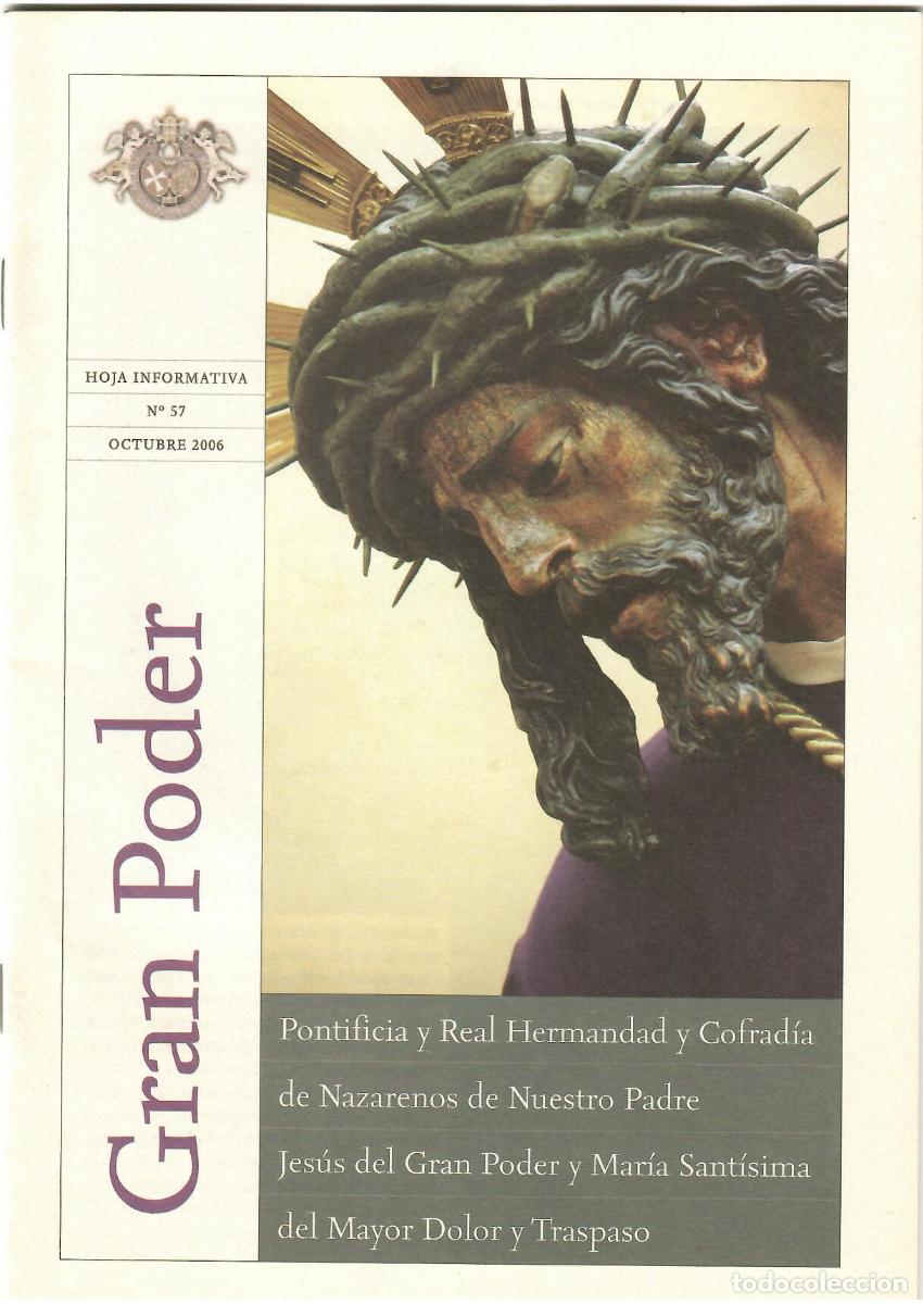 Coleccionismo de Revistas y Peri&oacute;dicos: SEMANA SANTA SEVILLA, HOJA INFORMATIVA HERMANDAD EL GRAN PODER N&ordm; 57, OCTUBRE 2006