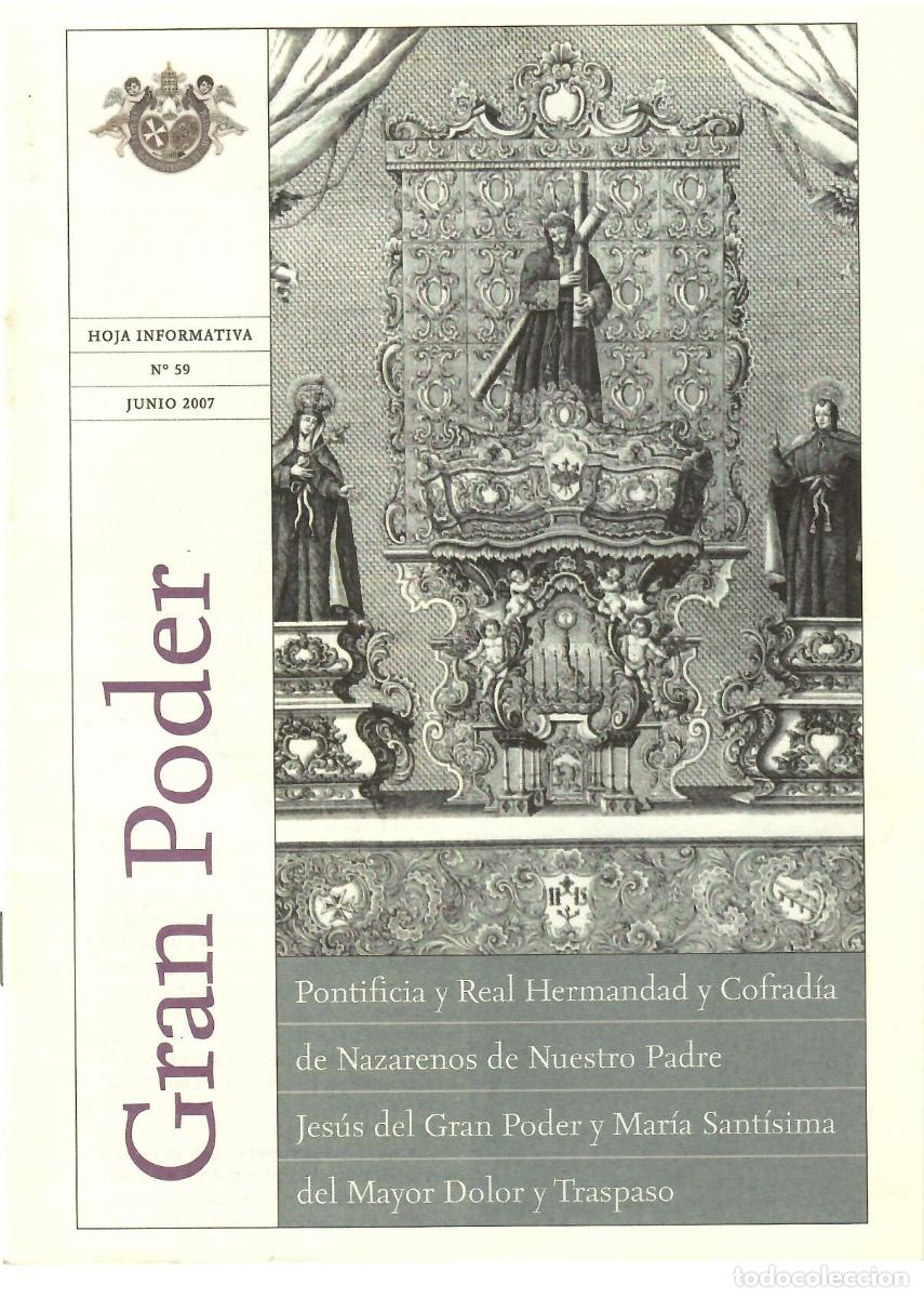 Coleccionismo de Revistas y Peri&oacute;dicos: SEMANA SANTA SEVILLA, HOJA INFORMATIVA HERMANDAD EL GRAN PODER N&ordm; 59, JUNIO 2007