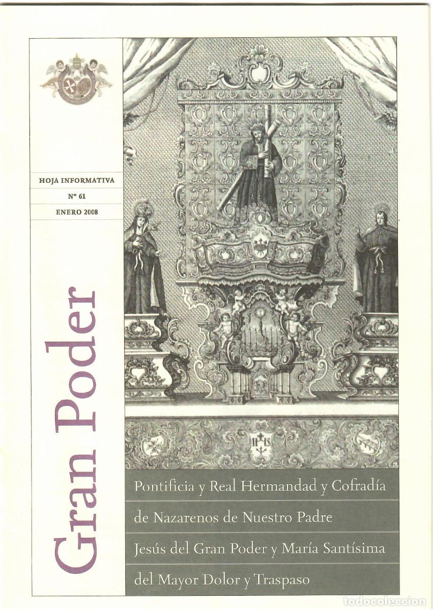 Coleccionismo de Revistas y Peri&oacute;dicos: SEMANA SANTA SEVILLA, HOJA INFORMATIVA HERMANDAD EL GRAN PODER N&ordm; 61, ENERO 2008