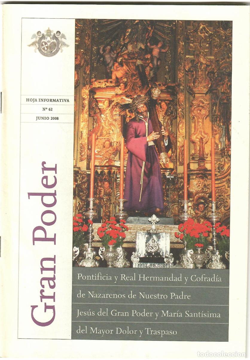 Coleccionismo de Revistas y Peri&oacute;dicos: SEMANA SANTA SEVILLA, HOJA INFORMATIVA HERMANDAD EL GRAN PODER N&ordm; 62, JUNIO 2008